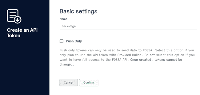 Create FOSSA API key